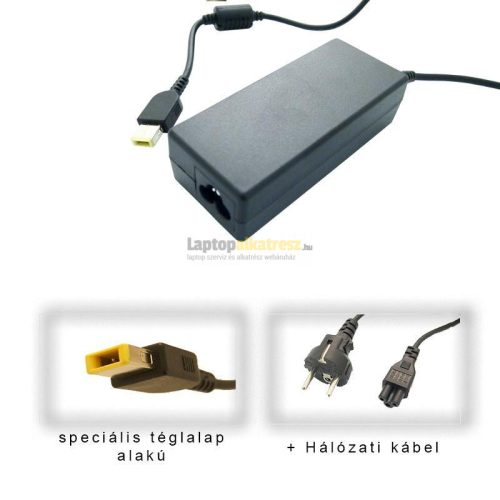 Lenovo 20V 3.25A (65W) utángyártott új laptop hálózati töltő sárga, téglalap alakú csatlakozóval