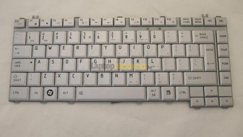 Toshiba Satellite A200, A300, L300 gyári új ezüst UK angol laptop billentyűzet (K000051800)