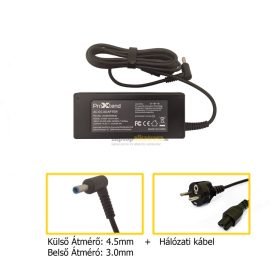   HP 19.5V 4.62A (90W) utángyártott új vékony center-pines laptop hálózati töltő